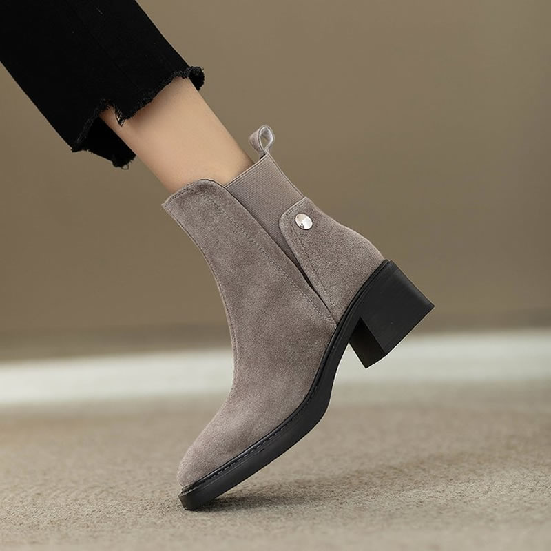 Chelsea Boots Suede - Stivaletti robusti da donna in pelle