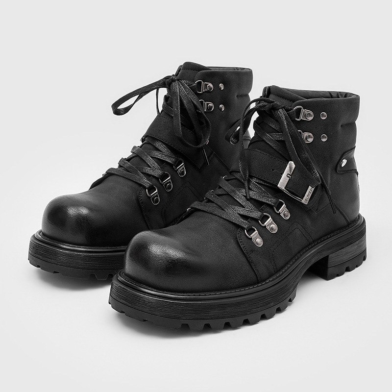 Men Shoes Branded - Stivali in pelle da uomo di