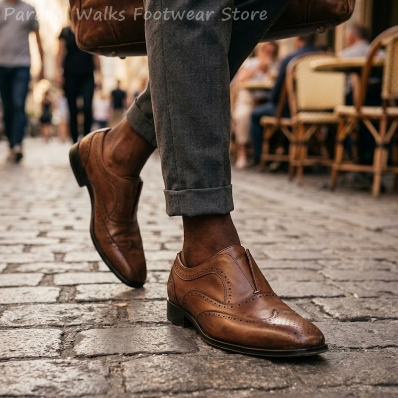 Men'S Shoes Brogues - Scarpe Brogue da Uomo in Pelle