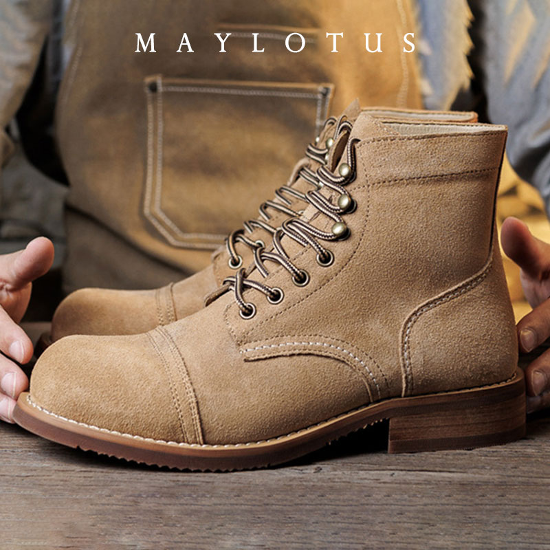Men Shoes Boots - Stivali in pelle scamosciata Goodyear-Welted da